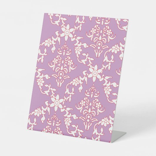 複雑鮮やかな模様を織り込んだ織物デザイン 台座サイン (正面)