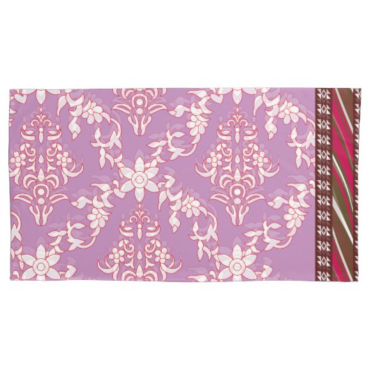 複雑鮮やかな模様を織り込んだ織物デザイン 枕カバー (正面左)