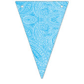 複雑鮮やかな模様を織り込んだ青い織物 バンティングフラッグ (第3の旗)