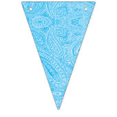 複雑鮮やかな模様を織り込んだ青い織物 バンティングフラッグ (第2の旗)