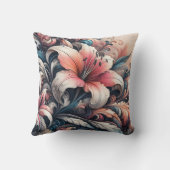 複雑鮮やかな渦を巻いたユリの花 クッション (裏面)