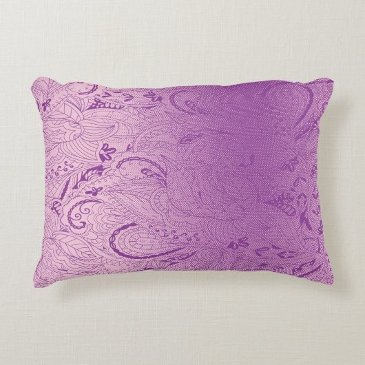 複雑鮮やかな紫色の織物デザイン アクセントクッション (正面)