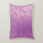 複雑鮮やかな紫色の織物デザイン アクセントクッション (正面(垂直))