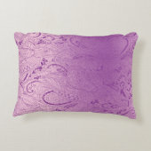 複雑鮮やかな紫色の織物デザイン アクセントクッション (裏面)