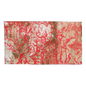 複雑鮮やかな花を特徴とする赤い織物デザイン 枕カバー (裏面-右)