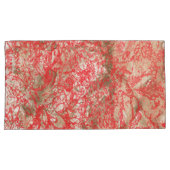 複雑鮮やかな花を特徴とする赤い織物デザイン 枕カバー (正面右)