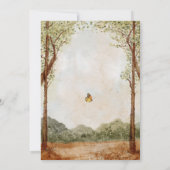 褐緑木野生生物自然誕生日 招待状 (裏面)