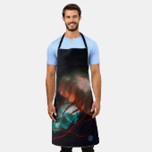 褐緑色クラゲ エプロン (着用した状態)