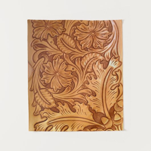 褐色のカウボーイファッション西素朴皮 タペストリー (正面)