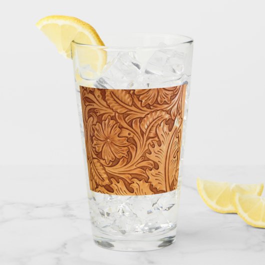 褐色のカウボーイファッション西素朴皮 タンブラーグラス (アイス正面)