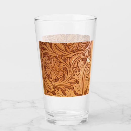 褐色のカウボーイファッション西素朴皮 タンブラーグラス (正面)