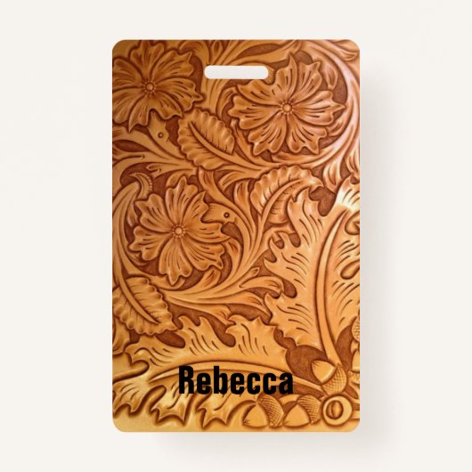 褐色のカウボーイファッション西素朴皮 バッジ (正面)