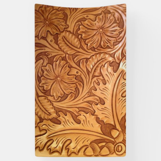 褐色のカウボーイファッション西素朴皮 横断幕 (縦)