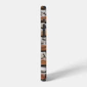 褐色のレンガ壁 iPhoneケース (左側面)