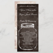 褐色の田舎臭いメイソンの瓶結婚式 プログラム (正面/裏面)