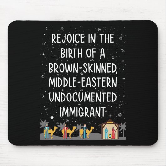 褐色の皮をした中葉の誕生を喜ぶ マウスパッド (正面)