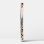 褐色の花のパターを持つ野生のアフリカの動物の皮 Case-Mate iPhoneケース (裏面 / 左)