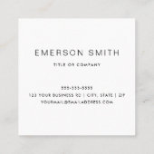 褐色オエレガントーク材モダンプロフェッショナル スクエア名刺 (裏面)