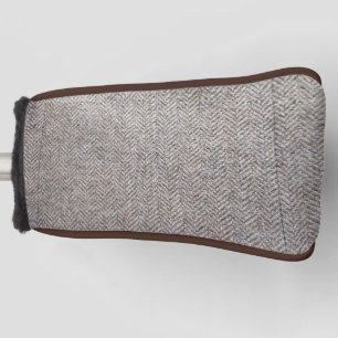 褐色ツイードの織物 ゴルフヘッドカバー