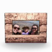 褐色ベピモダンア焦げオレンジ色の花崗岩 フォトブロック (正面)