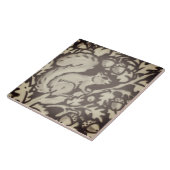 褐色リスタンフローラの葉の森の風景 タイル (側面)