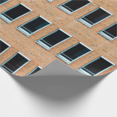 褐色レンガ壁建物 ラッピングペーパー (角)