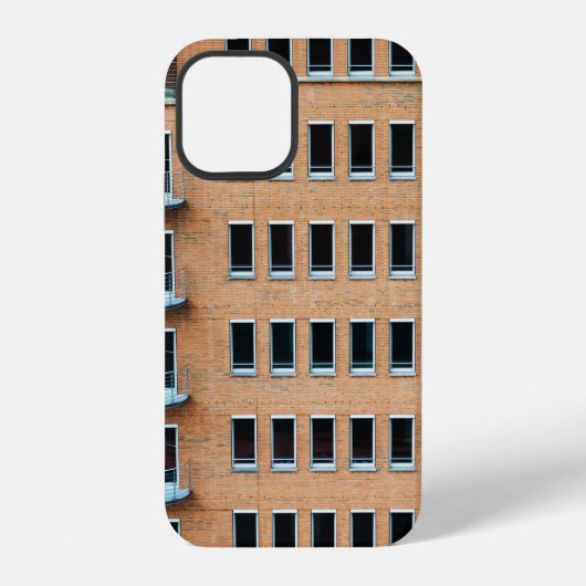 褐色レンガ壁建物 iPhoneケース (裏面)