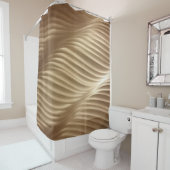 褐色及び白ストライプの織物 シャワーカーテン (インサイチュ)