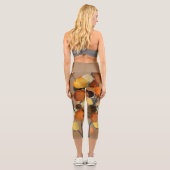 褐色土抽象芸術水カラーカラフルツリーアート カプリレギンス (裏面)