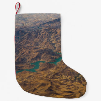 褐色山の航空写真 スモールクリスマスストッキング