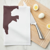 褐色恐竜 キッチンタオル (四つ折り)