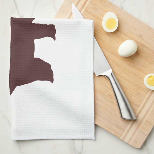 褐色恐竜 キッチンタオル (四つ折り)