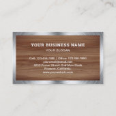 褐色木目手利人修理工具電気技師 名刺 (裏面)