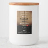 褐色木目製品包装ラベルハート フードラベル (正面)