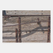 褐色木素朴材デザイン ラッピングペーパーシート (正面3)