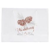 褐色松コーンスケッチ結婚の大抱き枕 ラージペーパーバッグ (裏面)