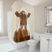 褐色牛農動物 シャワーカーテン (インサイチュ)