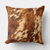 褐色牛革 クッション (正面)