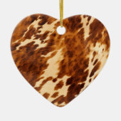 褐色牛革 セラミックオーナメント (正面)