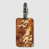 褐色牛革 ラゲッジタグ (正面縦)