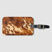 褐色牛革 ラゲッジタグ (正面横)