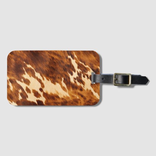 褐色牛革 ラゲッジタグ (正面横)