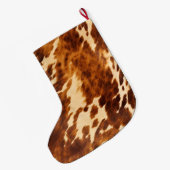 褐色牛革 ラージクリスマスストッキング (裏面 (吊り時))