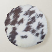 褐色牛革、牛皮プリントパタモダンーン ラウンドクッション (裏面)