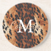 褐色牛駆虫単像 コースター (正面)