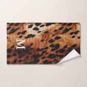 褐色牛駆虫単像 バスタオルセット (ハンドタオル)