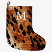 褐色牛駆虫単像 ラージクリスマスストッキング (正面)