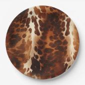 褐色白牛肉養殖洋動物 ペーパープレート (正面)