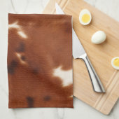 褐色白牛革 キッチンタオル (四つ折り)