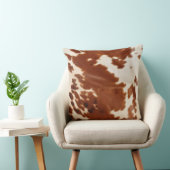 褐色白牛革 クッション (椅子)